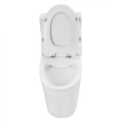 Унитаз-моноблок Azario ANSA 385х695x775 безободковый, в комплекте с сиденьем дюропласт микролифт, белый (AZ-2301)