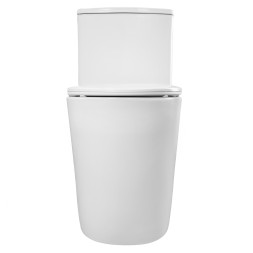 Унитаз-моноблок Azario ANSA 385х695x775 безободковый, в комплекте с сиденьем дюропласт микролифт, белый (AZ-2301)