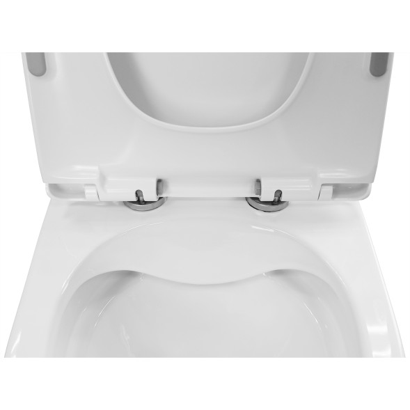 Унитаз-моноблок Azario ANSA 385х695x775 безободковый, в комплекте с сиденьем дюропласт микролифт, белый (AZ-2301)