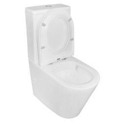 Унитаз-компакт Azario Vetro 380х605х825 напольный, безободковый, слив "ТОРНАДО", в комплекте с бачком и быстросъемным сиденьем микролифт (AZ-2149- UQ)