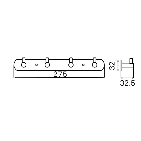 Планка Azario Несси 4 крючка, хром (AZ-1514)