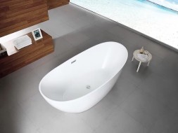 Ванна акриловая Azario GLASGOW 1700х800х665, свободностоящая, в комплекте с сифоном и металлической рамой, цвет белый (GLA16778)