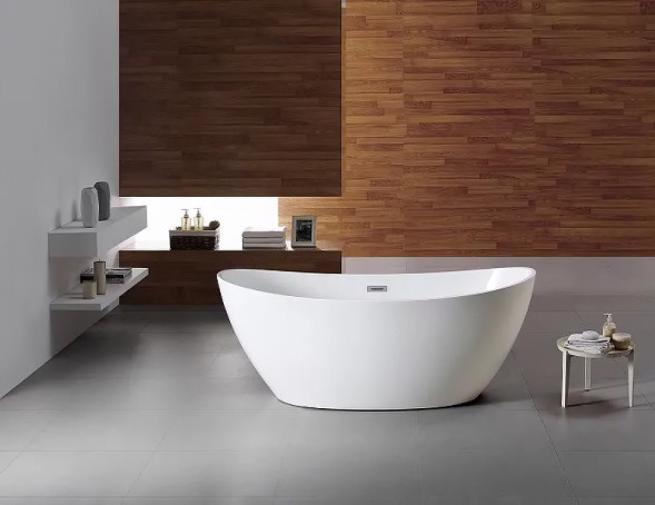 Ванна акриловая Azario GLASGOW 1700х800х665, свободностоящая, в комплекте с сифоном и металлической рамой, цвет белый (GLA16778)