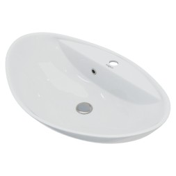 Раковина накладная на столешницу &amp;quot;Гамма-60*39&amp;quot; ш*г овал, с отв. под смеситель  (Kirovit) -  