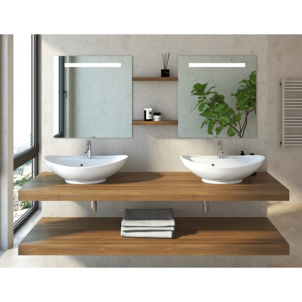 Раковина накладная на столешницу &amp;quot;Гамма-60*39&amp;quot; ш*г овал, с отв. под смеситель  (Kirovit) -  