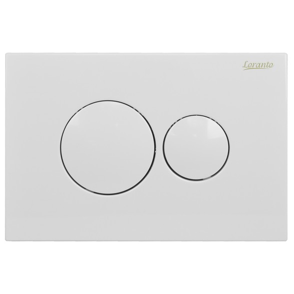 Кнопка смыва Loranto Prestige механическая, двойная, белый глянцевый (7510)