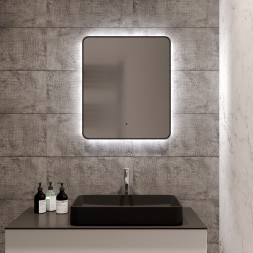 Зеркало MIXLINE "Инканто" 600*700 (ШВ) бесконтактный сенсор, светодиодная подсветка,черная окантовка - LED-00002844