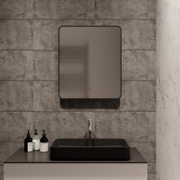 Зеркало MIXLINE "Инканто" 600*700 (ШВ) бесконтактный сенсор, светодиодная подсветка,черная окантовка - LED-00002844