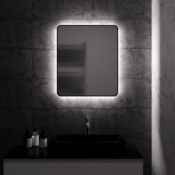 Зеркало MIXLINE &amp;quot;Инканто&amp;quot; 600*700 (ШВ) бесконтактный сенсор, светодиодная подсветка,черная окантовка - LED-00002844 