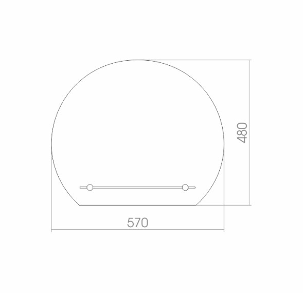 Зеркало MIXLINE &amp;quot;Елена&amp;quot; 570*480 (ШВ) с полкой - 00000035 