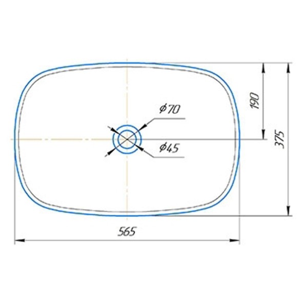 Раковина накладная на столешницу &amp;quot;Купер-56*38&amp;quot; ш*г (Kirovit) -  