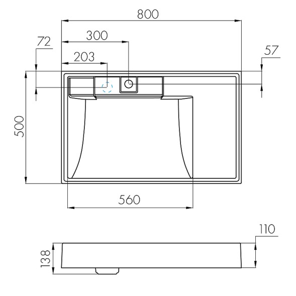 Раковина Aquaton Рейн 80 L на стиральную машину, графит (1A72113KRW210)