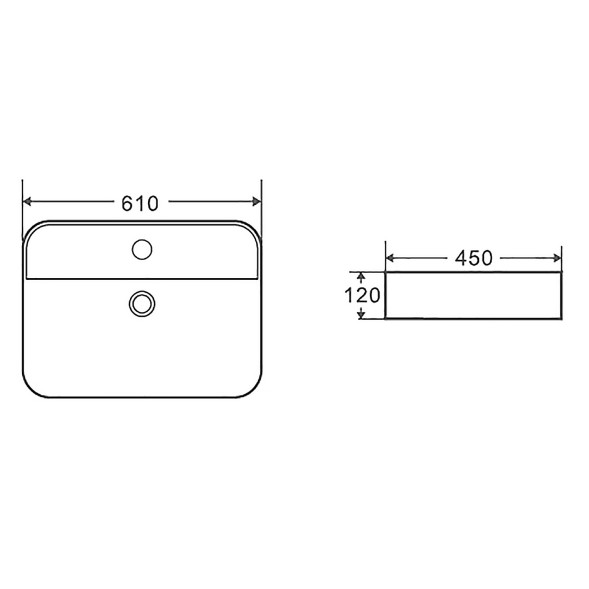 Раковина накладная Azario 610x450x120 овальная, белый глянец (AZ-2205)