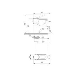 Смеситель для раковины 40к ПРОФСАН ПСМ-740-008 "ПЛЮС" литой, креп. п/гайку, б/подводки ХРОМ - PSM-740-008