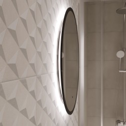 Зеркало MIXLINE "Монако" D600 бесконтактный сенсор, светодиодная подсветка, черная окантовка - LED-00002841