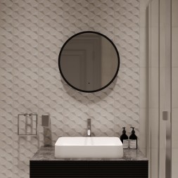 Зеркало MIXLINE "Монако" D600 бесконтактный сенсор, светодиодная подсветка, черная окантовка - LED-00002841