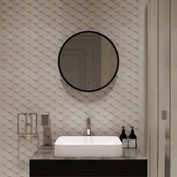 Зеркало MIXLINE &amp;quot;Монако&amp;quot; D600 бесконтактный сенсор, светодиодная подсветка, черная окантовка - LED-00002841 