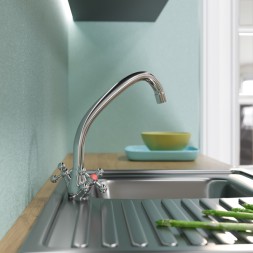 Смеситель для кухни 1/2 кер. MIXLINE ML07-032 высокий излив п/гайку (без подводки) - ML07-032 