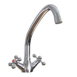 Смеситель для кухни 1/2 кер. MIXLINE ML07-032 высокий излив п/гайку (без подводки) - ML07-032 