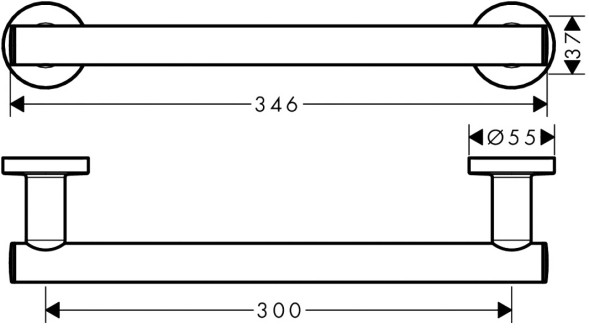 Поручень Hansgrohe Logis Universal, хром (41713000)