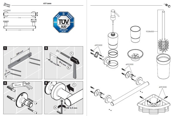 Поручень Hansgrohe Logis Universal, хром (41713000)
