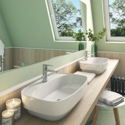 Раковина накладная на столешницу &amp;quot;Купер-65*43&amp;quot; ш*г, с отв. под смеситель (Kirovit) -  