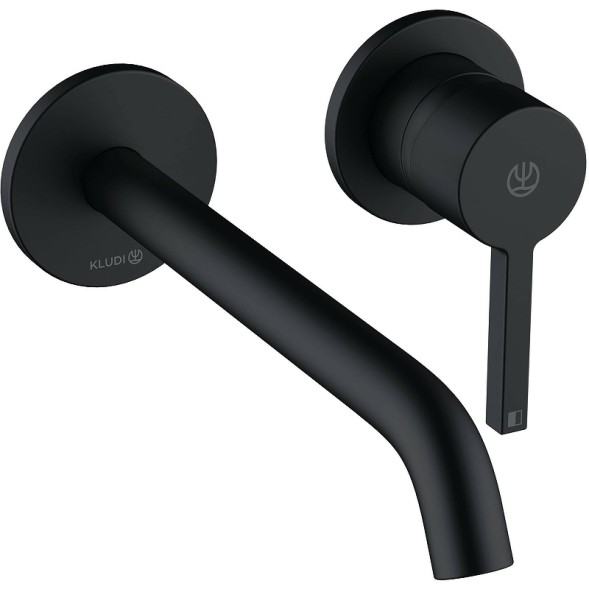 Смеситель для раковины Kludi Nova Fonte Pura внешняя часть, длина излива 22 см., черный матовый (202453915)