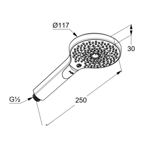Комплект для душа KLUDI BOZZ 10 в 1 верхний душ 250 мм, хром (386340576)