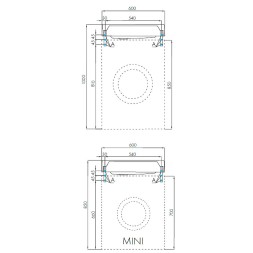 Раковина Aquaton Рейн 60 на стиральную машину, графит (1A72103KRW210)