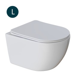 Унитаз подвесной безободковый WAVE ROUND сид. дюропласт, м/л, быстр, БЕЛЫЙ глянец (L) - 550499