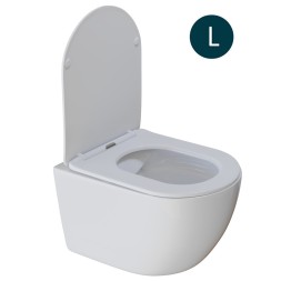 Унитаз подвесной безободковый WAVE ROUND сид. дюропласт, м/л, быстр, БЕЛЫЙ глянец (L) - 550499