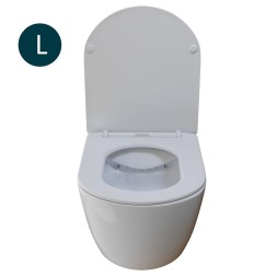 Унитаз подвесной безободковый WAVE ROUND сид. дюропласт, м/л, быстр, БЕЛЫЙ глянец (L) - 550499