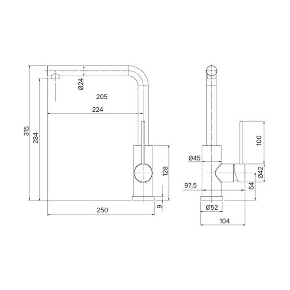 Смеситель для кухни 35к IDDIS RULSTL0i05 &amp;quot;Rule&amp;quot; высокий пов. излив, п/гайку СТАЛЬ - RULSTL0i05 