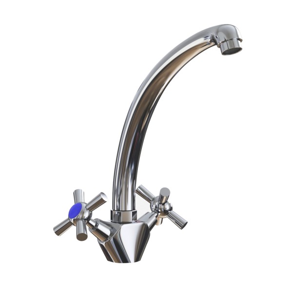 Смеситель для кухни 1/2 кер. MIXLINE ML09-032 высокий излив п/гайку (без подводки) - ML09-032 