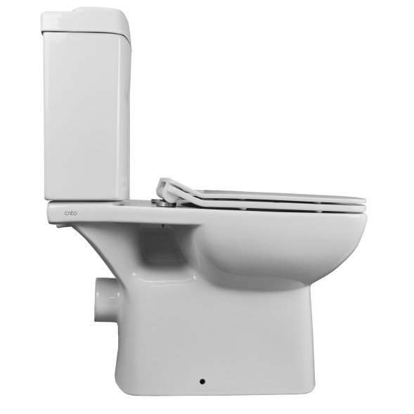 Унитаз-компакт Creo Ceramique TOURS 370х700х790 напольный, с тонкой крышкой и быстросъемным сиденьем микролифт (TO1002N+TO1003N+TO1001N)