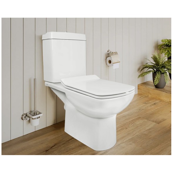 Унитаз-компакт Creo Ceramique TOURS 370х700х790 напольный, с тонкой крышкой и быстросъемным сиденьем микролифт (TO1002N+TO1003N+TO1001N)