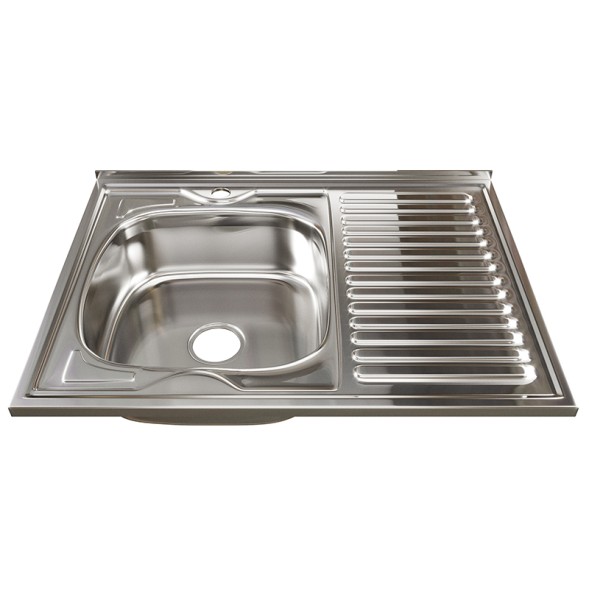 Мойка 80х60 (0,6) лев вып 3 1/2 MIXLINE 16см  с сифоном - 528016 