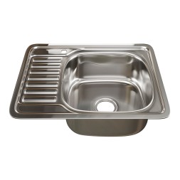 Мойка врез 58х48 (0,6) прав вып 3 1/2 MIXLINE 16см с сифоном - 529331 