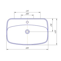 Раковина накладная на столешницу &amp;quot;Купер-65*42&amp;quot; ш*г приставной, с отв. под смеситель(Kirovit) -  