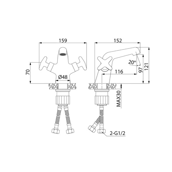 Смеситель для раковины 1/2 кер  IDDIS ACRSB00i01 &amp;quot;Acros&amp;quot; литой, п/гайку  ХРОМ - ACRSB00i01 