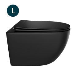 Унитаз подвесной безободковый WAVE ROUND сид. дюропласт, микролифт ЧЕРНЫЙ матовый (L) - 550500