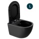 Унитаз подвесной безободковый WAVE ROUND сид. дюропласт, микролифт ЧЕРНЫЙ матовый (L) - 550500 