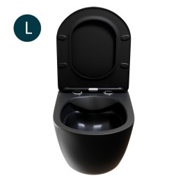 Унитаз подвесной безободковый WAVE ROUND сид. дюропласт, микролифт ЧЕРНЫЙ матовый (L) - 550500