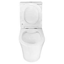 Унитаз-компакт Azario ANTEO ROUND 385х630х820 напольный, безободковый, быстросъемное сиденье микролифт (AZ-1219A)