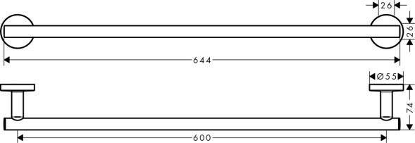 Держатель для банного полотенца Hansgrohe Logis Universal, хром (41716000)