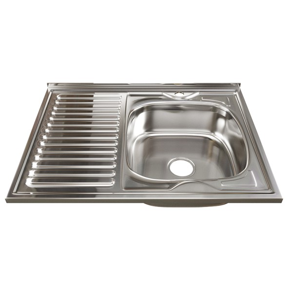 Мойка 80х60 (0,6) прав вып 3 1/2 MIXLINE 16см  с сифоном - 528017 