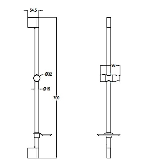 Душевая штанга Bravat Хром (D141C-1)