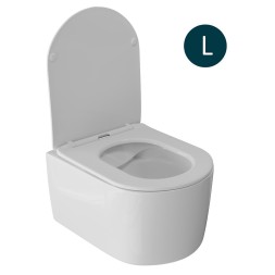 Унитаз подвесной безободковый WAVE SOLO сид. дюропласт, м/л, быстр, БЕЛЫЙ глянец (L) - 550507