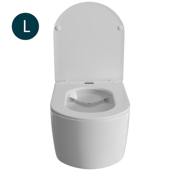 Унитаз подвесной безободковый WAVE SOLO сид. дюропласт, м/л, быстр, БЕЛЫЙ глянец (L) - 550507 