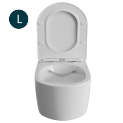 Унитаз подвесной безободковый WAVE SOLO сид. дюропласт, м/л, быстр, БЕЛЫЙ глянец (L) - 550507